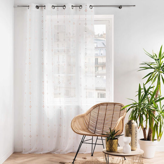 Douceur d'Intérieur Κουρτίνα με Τρουκς Ariane Λευκή 140x280εκ.