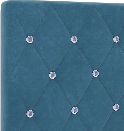 vidaXL Fabric Bed Headboard Dark Blue 100x88cm