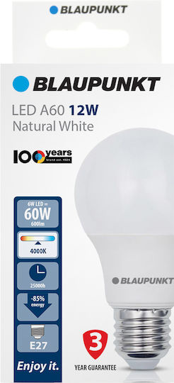 Blaupunkt LED Bulb 12W for E27 Socket and A60 Shape Natural White 1260lm