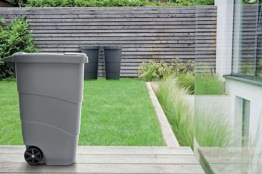Prosperplast Kunststoff Mülleimer Schwarz 90lt