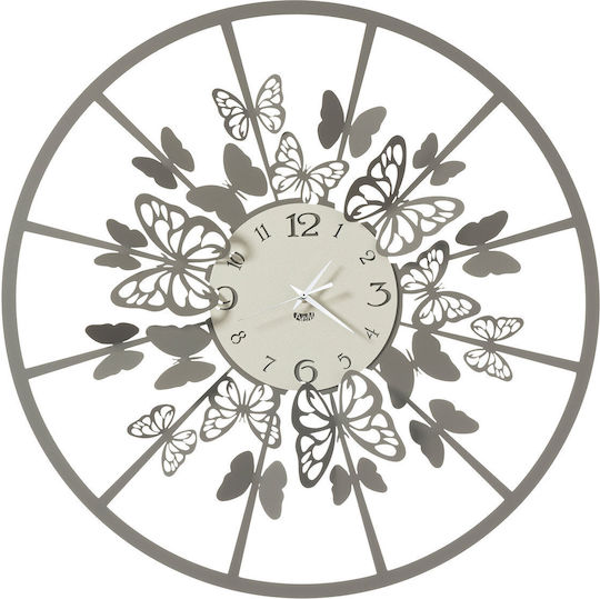 Arti E Mestieri 3D Wall Clock Metallic Gray Ø60cm
