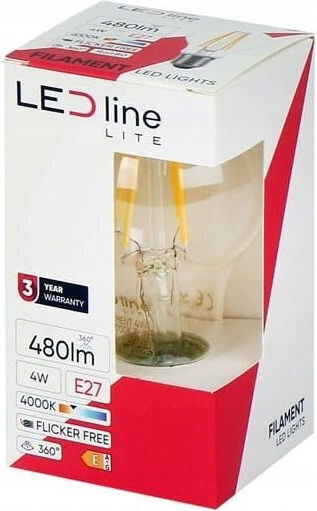 LED line Λάμπα LED 4W για Ντουί E27 και Σχήμα A60 Φυσικό Λευκό