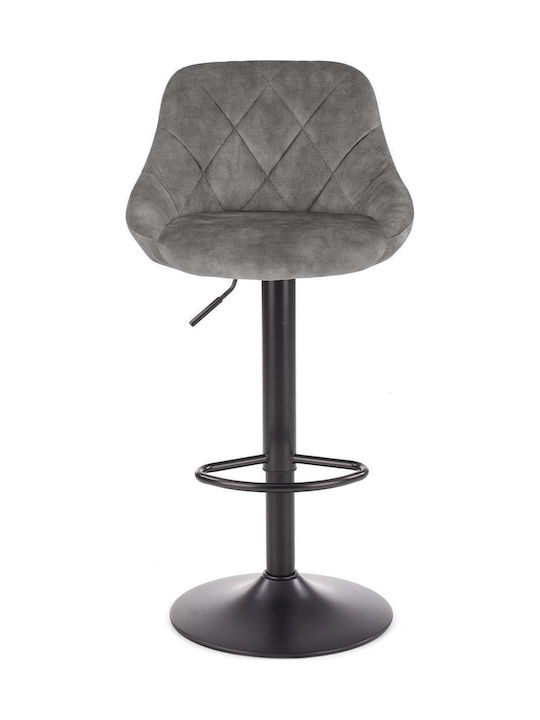 Stool Bar Upholstered with Velvet Gray