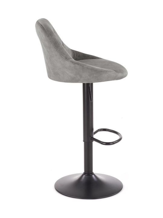 Stool Bar Upholstered with Velvet Gray