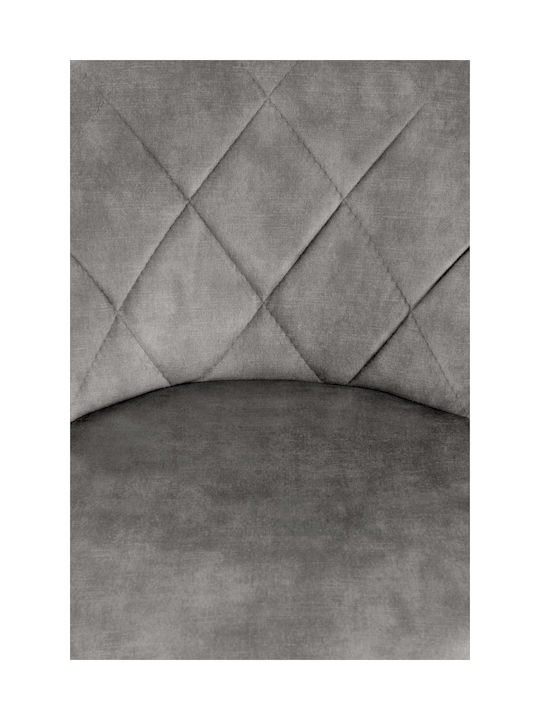 Stool Bar Upholstered with Velvet Gray