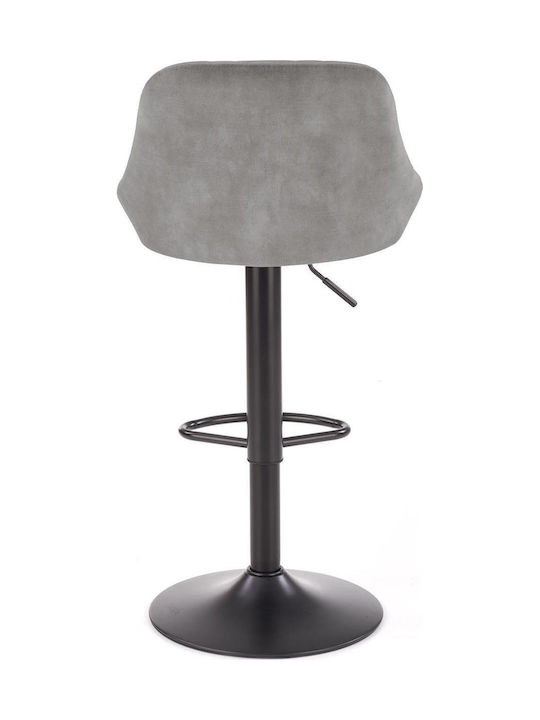 Stool Bar Upholstered with Velvet Gray