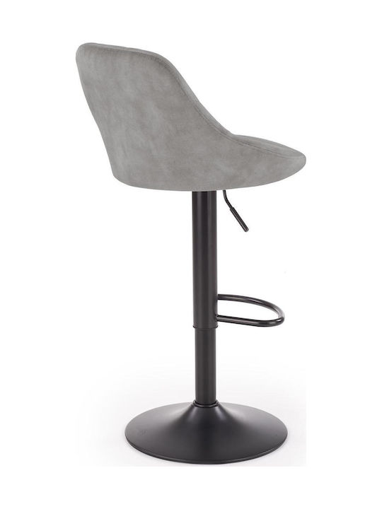 Stool Bar Upholstered with Velvet Gray
