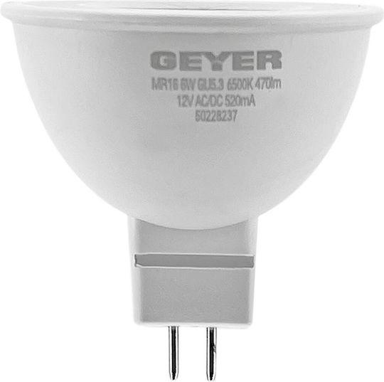 Geyer LED-Lampe 6W für Fassung GU5.3 und Form MR16 Kühles Weiß 470lm