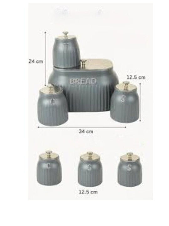 Metallisches Aufbewahrungsbox mit Deckel Grau