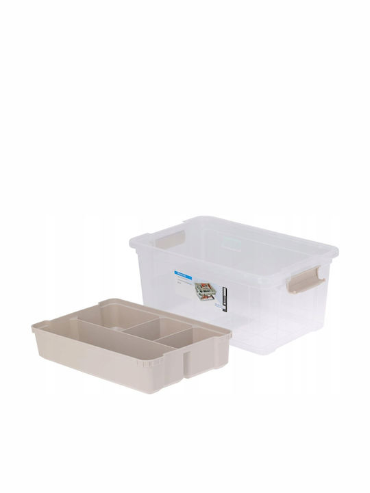 Kunststoff Aufbewahrungsbox mit Deckel Transparent 35.1x23.1x16.9cm 1Stück