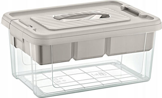 Plastic Storage Box with Lid Transparent 35.1x23.1x16.9cm 1pcs
