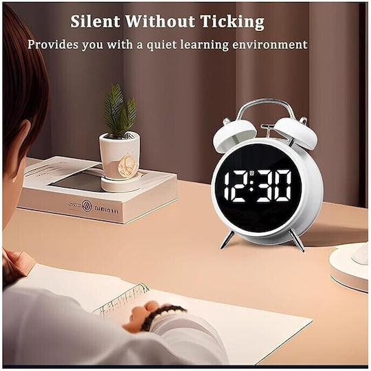 Tabletop Digital Clock with Alarm White HL-8891