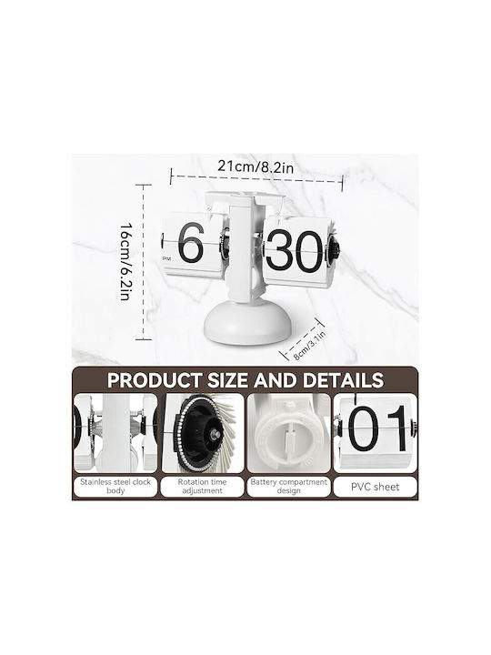 Tabletop Clock with Alarm White RL16264