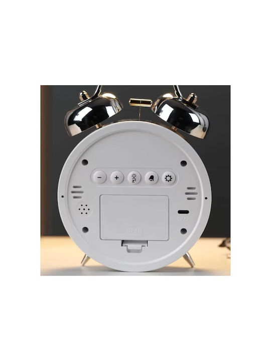 Ceas de Masă Digital cu Ceas Deșteptător Alb HL-8891