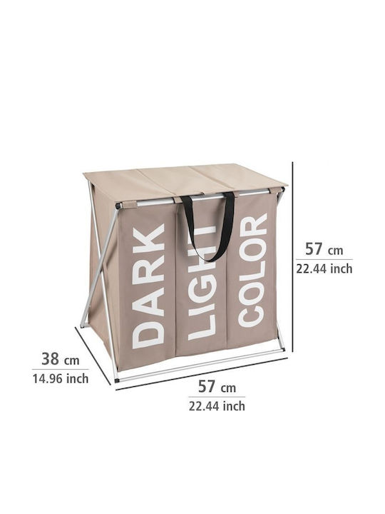 Wenko Fabric Collapsible Laundry Basket 118lt with Cap 57x38x38cm Beige