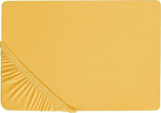 Beliani Σεντόνι Μονό Βαμβακερό Mustar 140x200cm