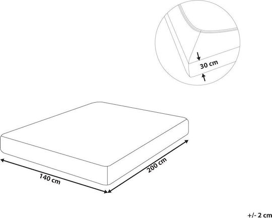 Beliani Σεντόνι Μονό Βαμβακερό Mustar 140x200cm