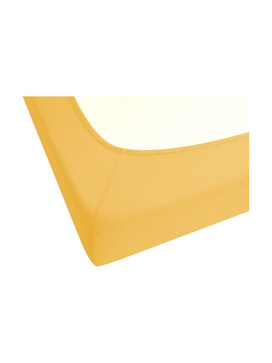 Beliani Cearșaf Single Bumbac Mustar 200x200cm