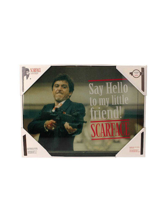 Scarface Glass Poster Say Hello 40 X 30 Cm