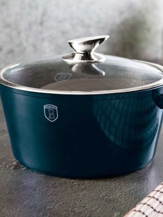 Berlinger Haus Metallic Line Cookware Set of Aluminum with Stone Coating Aquamarine Collection 10pcs
