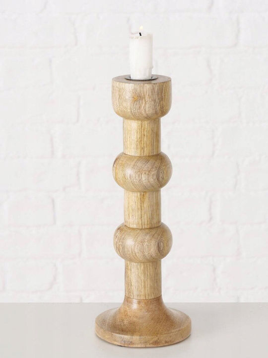 Boltze Set of Candle Holders Wooden in Beige Color 2pcs