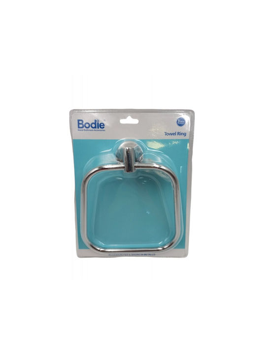 Single Wall-Mounted Bathroom Ring Silver