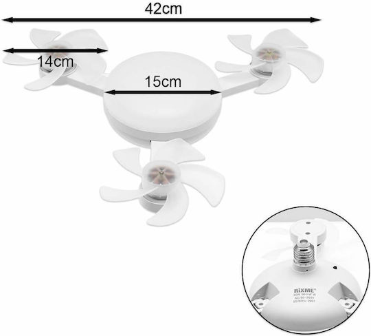 Deckenventilator mit Leuchte Weiß