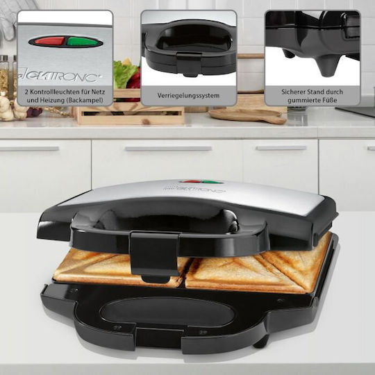 Clatronic ST 3778 Τοστιέρα για 2 Τοστ 750W Inox