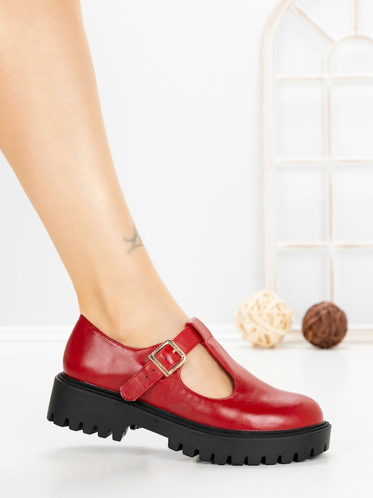 Pantofi Balerini Pentru Femei În Culoare Burgundy