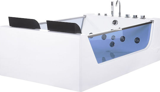 Beliani Acrylic Bathtub with Hydromassage 180x120cm
