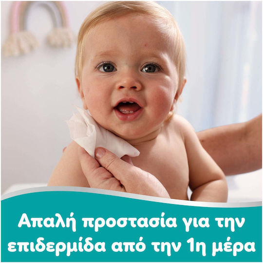 Pampers 99% Вода Бебешки Кърпички с 99% Вода Без Аромат Алкохол и Парабени 60 Броя