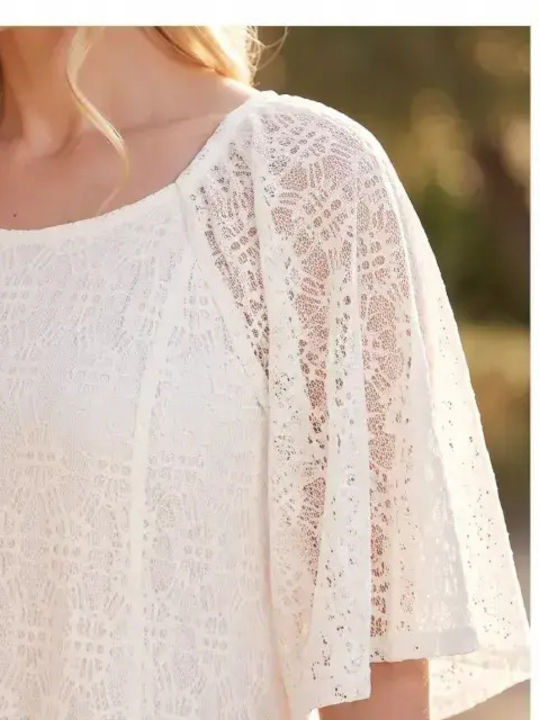 Platinum Fashion Γυναικείο Μακρύ Φόρεμα Παραλίας Άσπρο