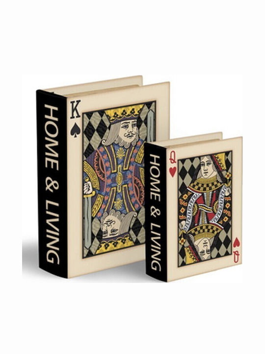 Set of Wooden Decorative Boxes in Book Shape 2 Pieces
