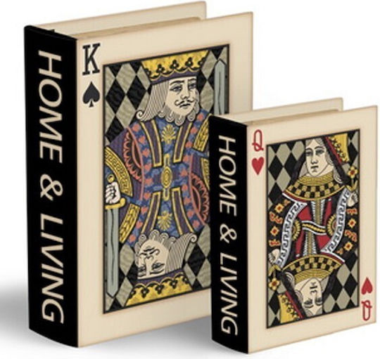 Set of Wooden Decorative Boxes in Book Shape 2 Pieces