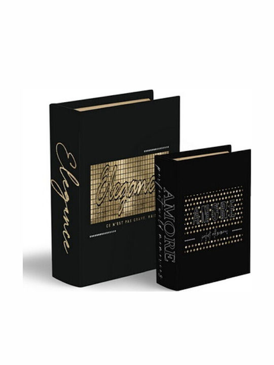 Set of Wooden Decorative Boxes in Book Shape 2 Pieces