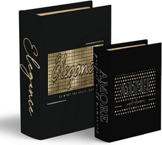 Set of Wooden Decorative Boxes in Book Shape 2 Pieces