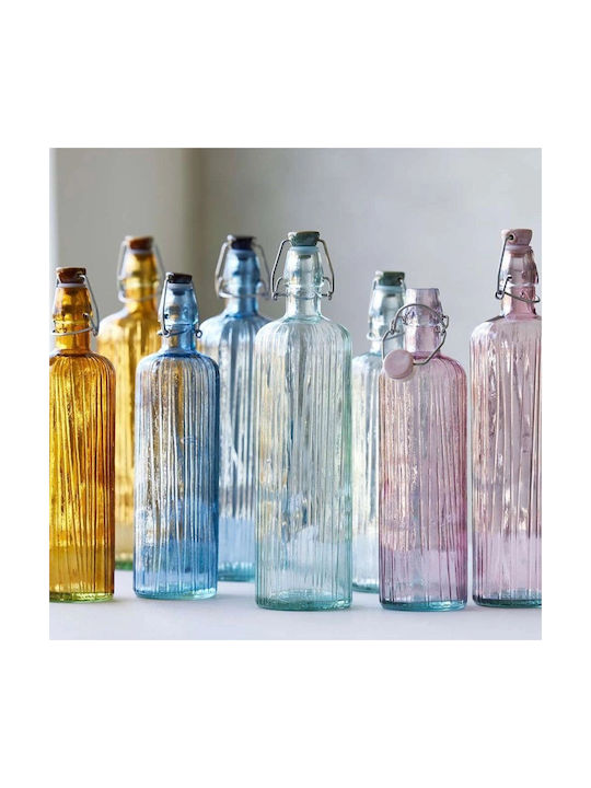 Bitz Flasche Wasser Glas mit Schraubverschluss Rosa 1200ml