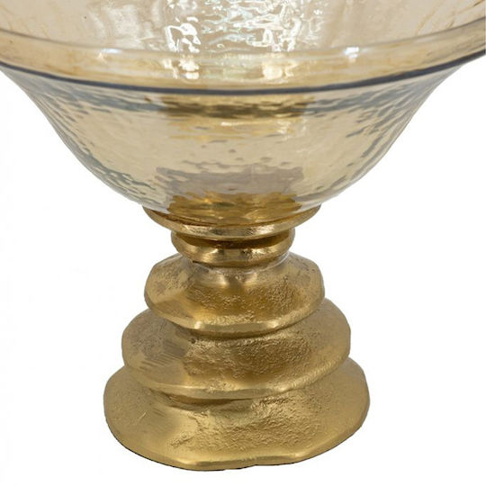 Artekko Amber Bol Decorativ Din Sticlă Auriu 21.5x21.5x7.8cm