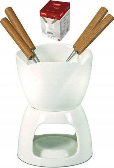 Banquet Porcelain Fondue Pot with Tea Light White 10.5cm