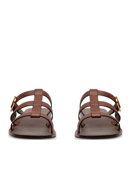 Damen Flache Sandalen Braune