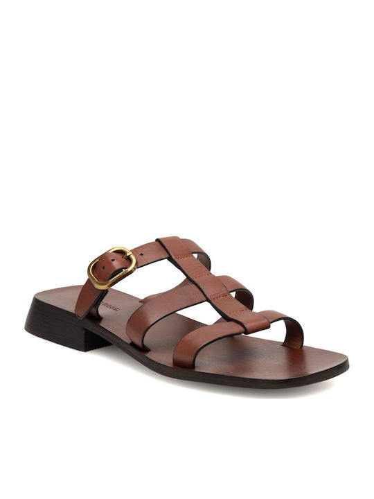 Damen Flache Sandalen Braune