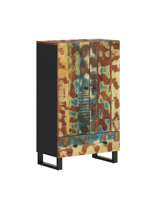 Sideboard made of Solid Wood with Drawers Multicolor 60x33x100cm