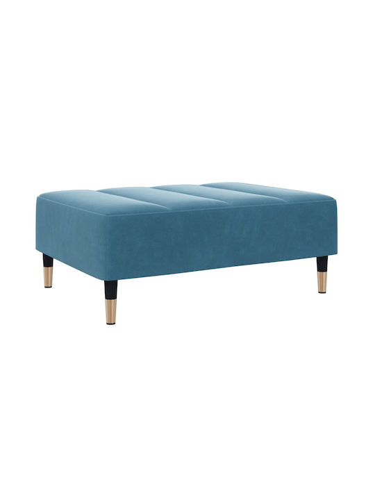 Stool Footstool Upholstered with Velvet Blue 77x55x31cm
