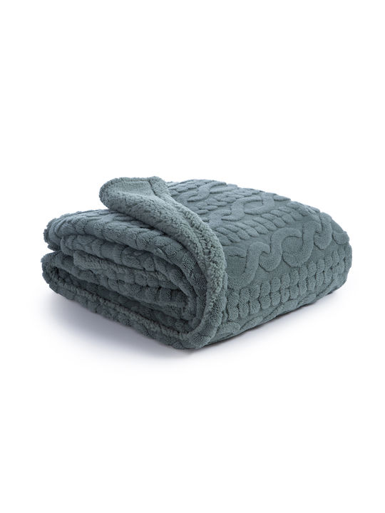 Nef-Nef Homeware Germain Blanket Sherpa Sofa 130x180cm Green