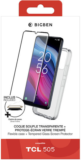 Bigben Connected 2-in-1 Pack Soft Case Tempered Glass Screen Protector Tcl 505 Transparent