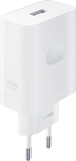 Realme Φορτιστής Χωρίς Καλώδιο με Θύρα USB-A 45W Λευκός (SuperVooc)