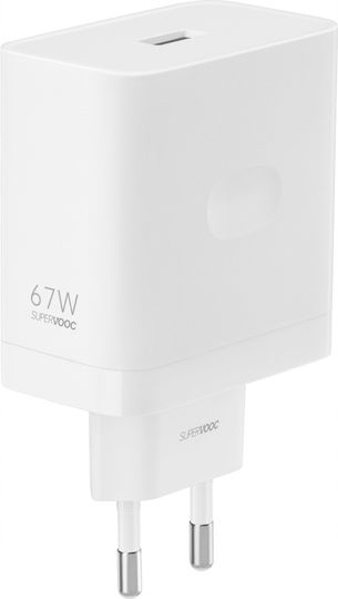 Realme Φορτιστής Χωρίς Καλώδιο με Θύρα USB-A 45W Λευκός (SuperVooc)