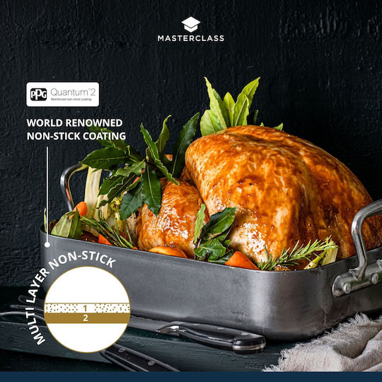Kitchen Craft Stainless Steel Baking Pan with Non-Stick Interior Coating 28x40cm