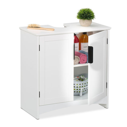 Relaxdays Unitate De Mobilier Pentru Baie Fără Noptieră M60xB30xH60cm Alb