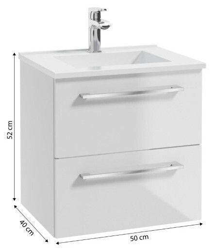 Deftrans Πάγκος με Νιπτήρα Μ50xΒ40xΥ50cm White